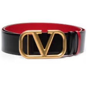 VALENTINO Garavani Reversible Vlogo Signature Belt Glossy Calfskin 70mm New Tags